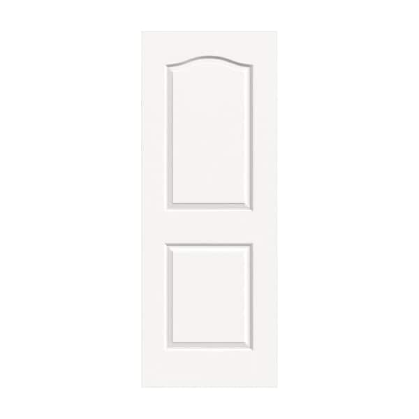 JELD-WEN 30 in. x 80 in. Camden White Painted Textured Solid Core Molded Composite MDF Interior Door Slab