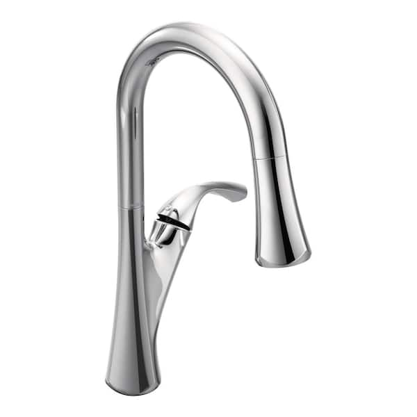 MOEN Notch Single-Handle Pull-Down Sprayer Kitchen Faucet with Power Boost in Chrome