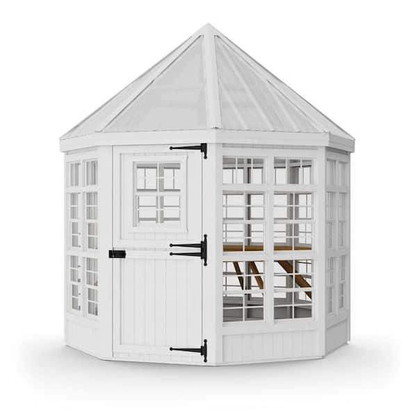 Little Cottage Co. Octagon 8 ft. x 8 ft. Wood Greenhouse Panelized Kit with Operable Windows and Floor (64 sq. ft. )