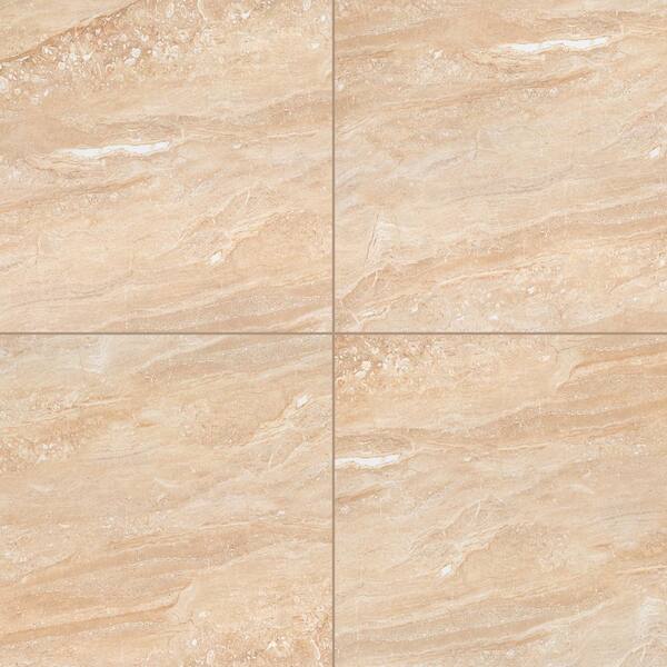 Msi Aria Oro 24 In X 24 In Polished Porcelain Floor And Wall Tile 16 Sq Ft Case Narioro2424p The Home Depot