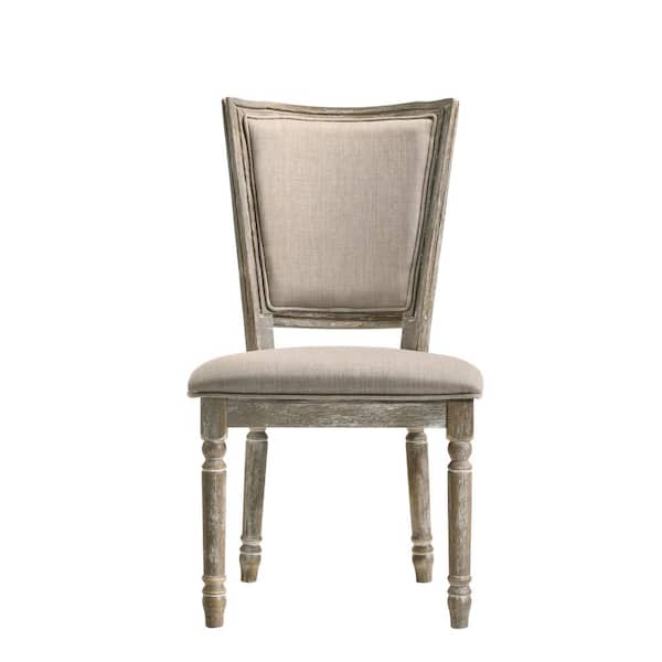 Acme Furniture Fabric and Reclaimed Gray Gabrian Side Chair (Set of 2)
