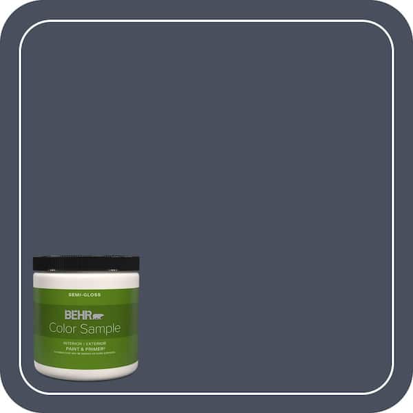 BEHR PREMIUM PLUS 8 oz. #S510-7 Dark Denim Semi-Gloss Interior/Exterior Paint & Primer Color Sample
