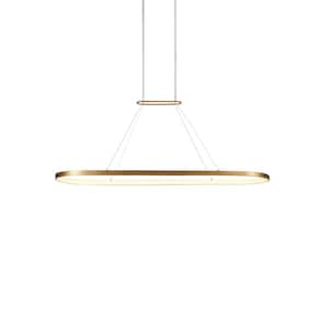 Eerie 47 in. 1 Light 58-Watt Antique Brass Integrated LED Pendant Light