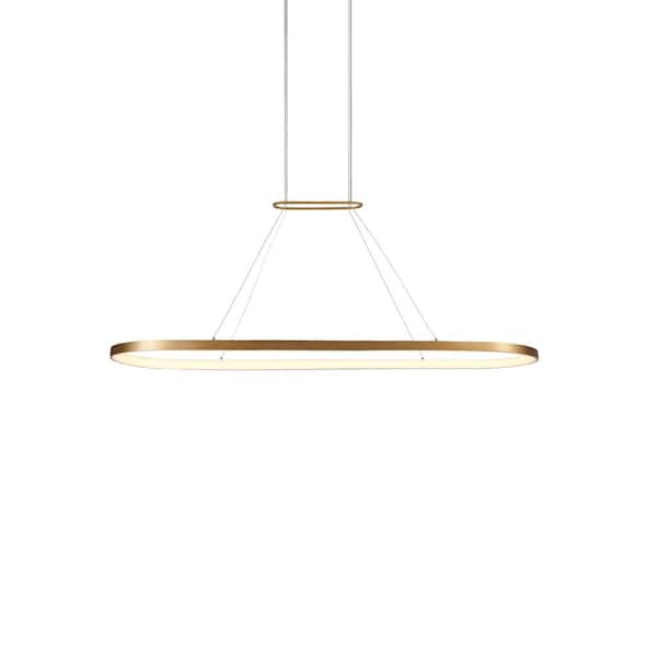 Eerie 47 in. 1 Light 58-Watt Antique Brass Integrated LED Pendant Light