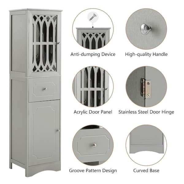Extra Tall Cabinet Charcoal Gray - Buylateral