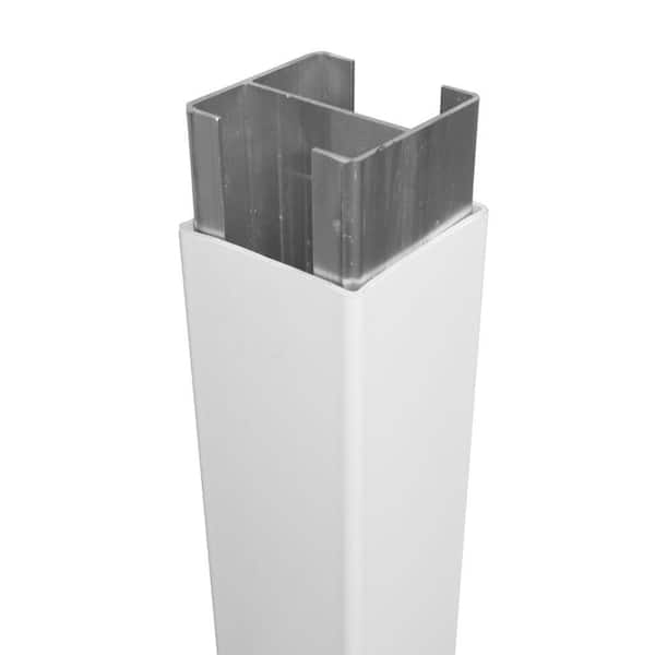 5 in. x 5 in. x 11.6 ft. White Vinyl Fence Gate Blank Post