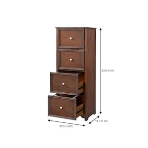 Bradstone 4 Drawer Walnut Brown Wood File Cabinet