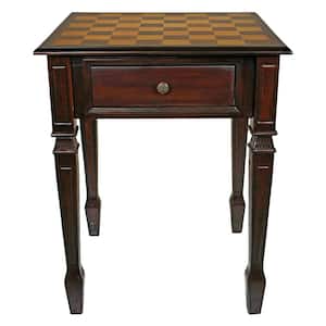 Walpole Manor 20.5 in. Brown Standard Square Top Wood Gaming Chess Table