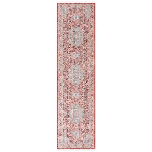 Kenitra 2 ft. x 10 ft. Red/Blue Medallion Runner Rug