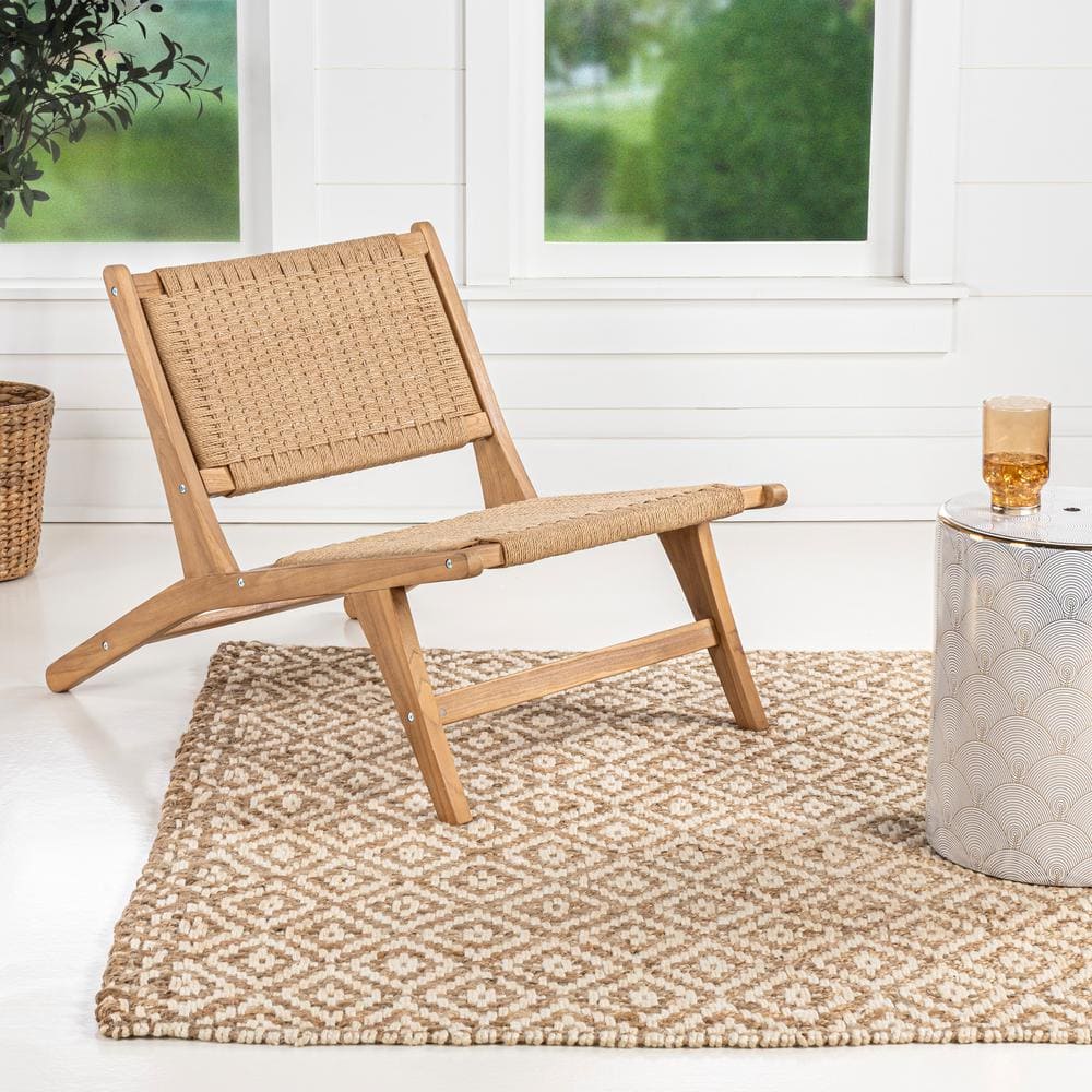 JONATHAN Y Parker Mid-Century Modern Woven Seagrass Wood
