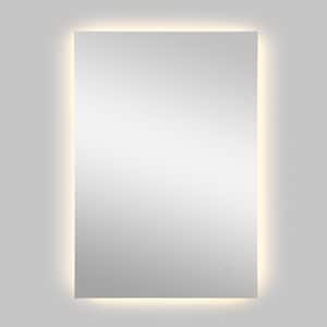 Nora 26 in. W x 38 in. H Small Rectangular Frameless Antifog Back-Lit Wall Bathroom Vanity Mirror with Smart Touch