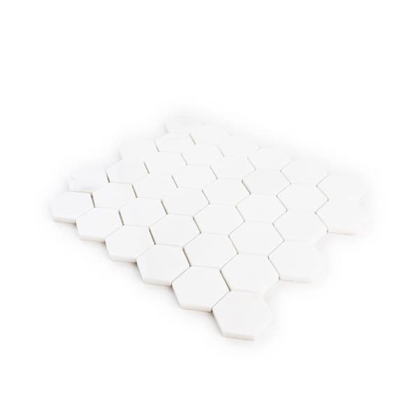 Apollo Tile (Sample) Heritage White 10-in x 10-in Honed Marble Honeycomb Patterned Floor and Wall Tile