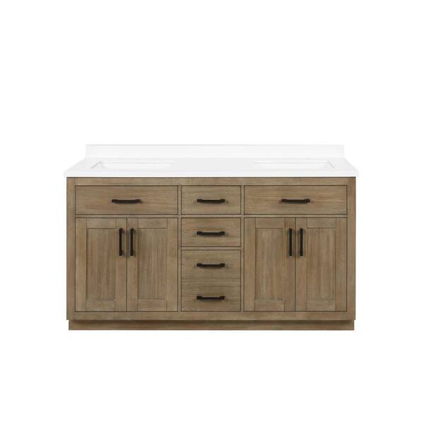OVE Decors Bailey 60 in. Bath Vanity in Driftwood Oak with Engineered