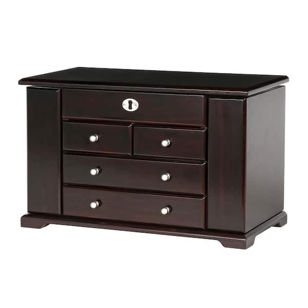 Mele & Co Ellington Mahogany Wooden Jewelry Box