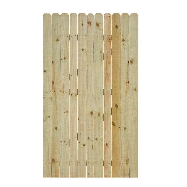 Unbranded 3.5 ft. W x 6 ft. H Pressure-Treated Pine Stockade Fence Gate
