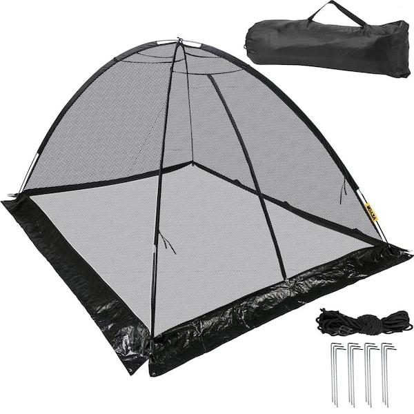 VEVOR Pond Cover Dome 7 ft. x 9 ft. Garden Pond Net 1/2 in. Mesh Dome Pond Net Covers with Zipper and Wind Rope, Black
