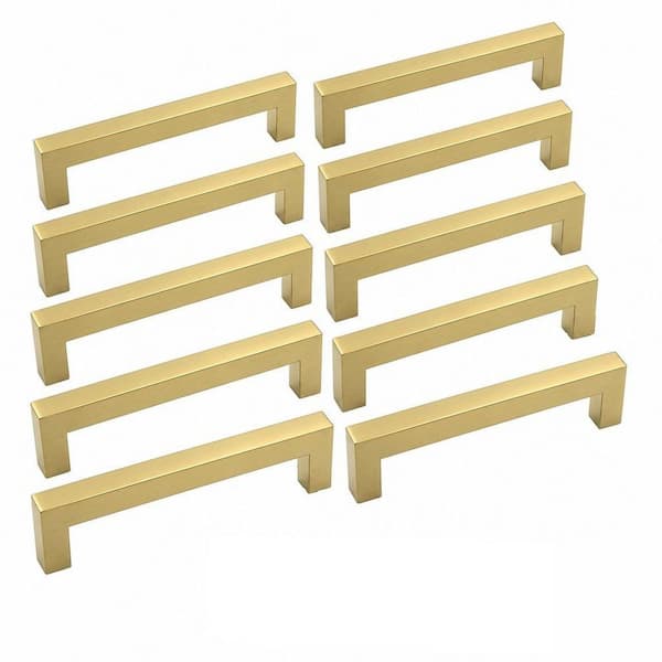 10-Pack 5 in. Cabinet Pulls in Brushed Gold, Drawer Pulls, Modern Cabinet Hardware Handles for Kitchen Cabinets