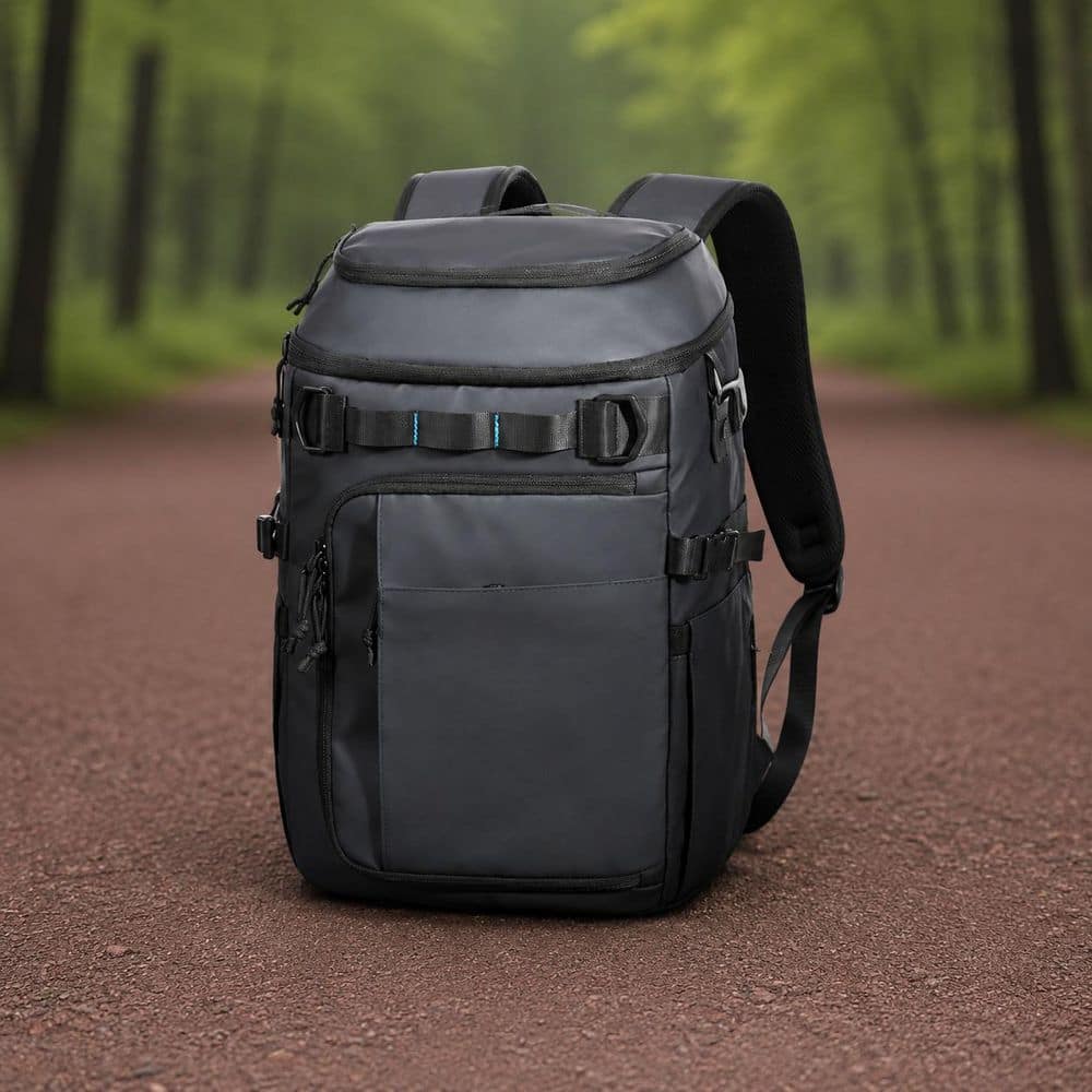 Gray Double Insulated Cooler Backpack Leak-Proof Large Lunch Bag for Outdoor Camping, Hiking, Picnic, Holds 32 Cans