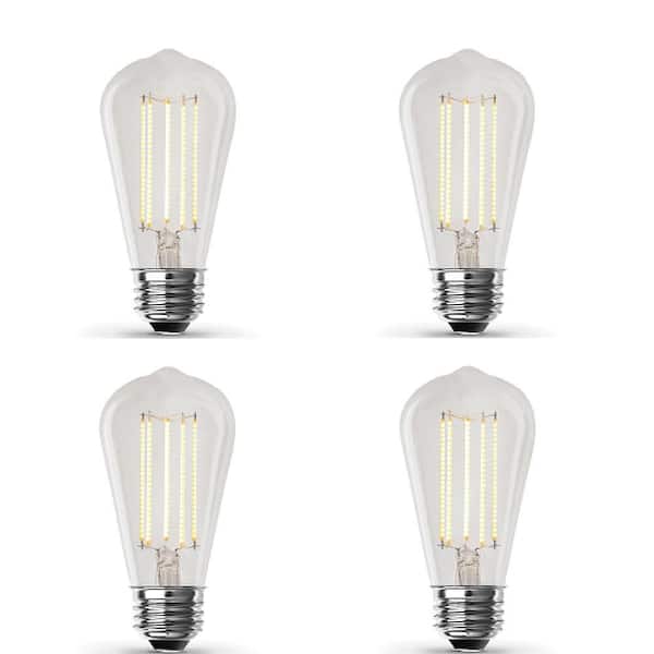Feit Electric 60-Watt Equivalent ST19 Dimmable Cage Filament Clear Glass E26 Vintage Edison LED Light Bulb, Warm White (4-Pack)