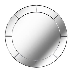 Medium Oval Silver Modern Mirror (32 in. H x 32 in. W)