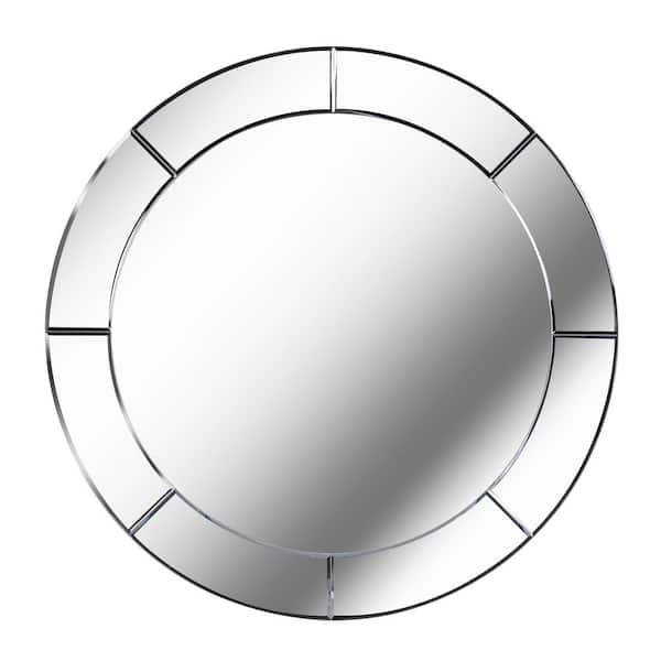 Manor Brook Medium Oval Silver Modern Mirror (32 in. H x 32 in. W)