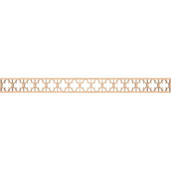 Ekena Millwork Woodall Fretwork 0.375 in. D x 46.375 in. W x 4 in. L Red Oak Wood Panel Moulding
