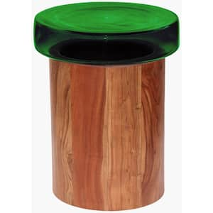 Abner Modern End Table, Brown/Green, 20 in. H x 16 in. W x 16 in. D