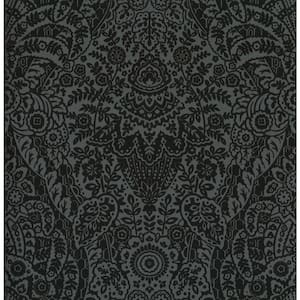 Premium Vector  Seamless pattern black damask wallpaper