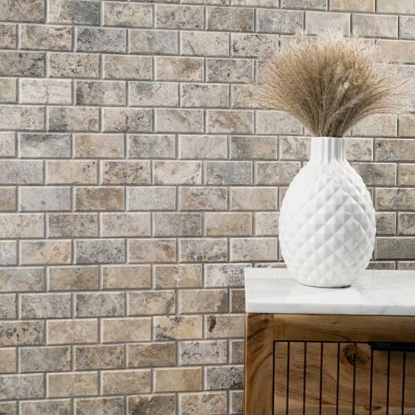 MSI Take Home Sample - Silver 6 in. x 6 in. Honed Travertine Floor