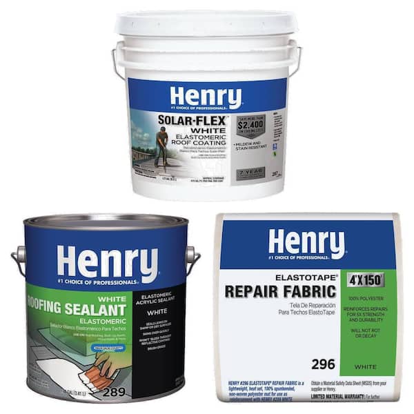 Solar-Flex Roof Coating, Sealant, Repair Fabric Combo