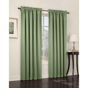 Sage Green Solid Rod Pocket Room Darkening Curtain - 54 in. W x 84 in. L