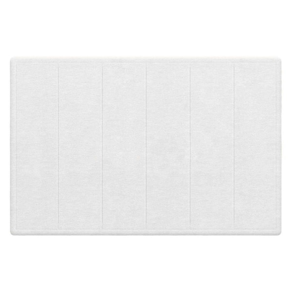 32 x 20 Stone Bath Mat, Super Absorbent, Quick Drying, Non-Slip, Easy to Clean, White Grey