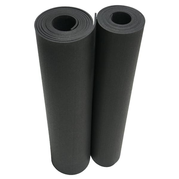 Rubber-Cal Recycled Flooring 1/4 in. T x 4 ft. W x 10 ft. L Black  Commercial Rubber Flooring Mats 03_101_WAB_410 - The Home Depot