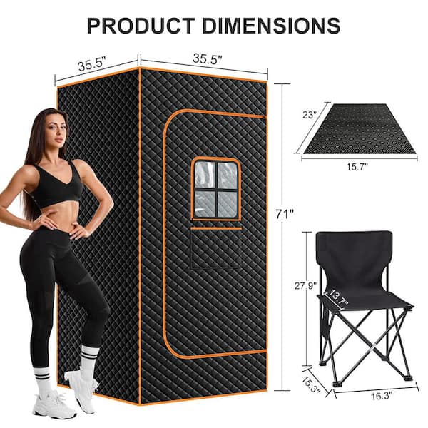 ABORON 1 Person Portable Steam Sauna Box for Home with 3L/1200W