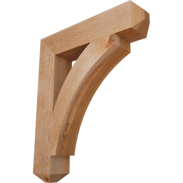 Ekena Millwork 4 in. x 24 in. x 20 in. Western Red Cedar Thorton Craftsman Rough Sawn Bracket