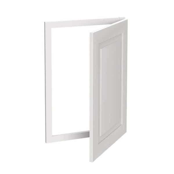 Home Decorators Collection Grayson 17 in. W x 1.5 in. D x 34.5 in. H Plywood Corner Sink Front Angle in Pacific White with Soft Close