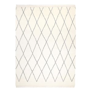 Shaggy Moroccan Ivory 9 ft. x 12 ft. Moroccan Indoor Area Rug