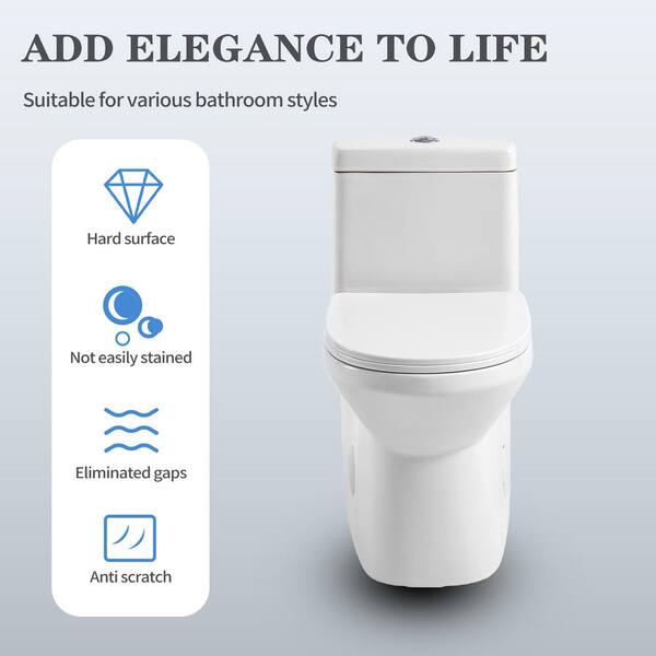 BWE 1-Piece 0.8/1.28 GPF GPF Dual Flush Elongated Modern 12
