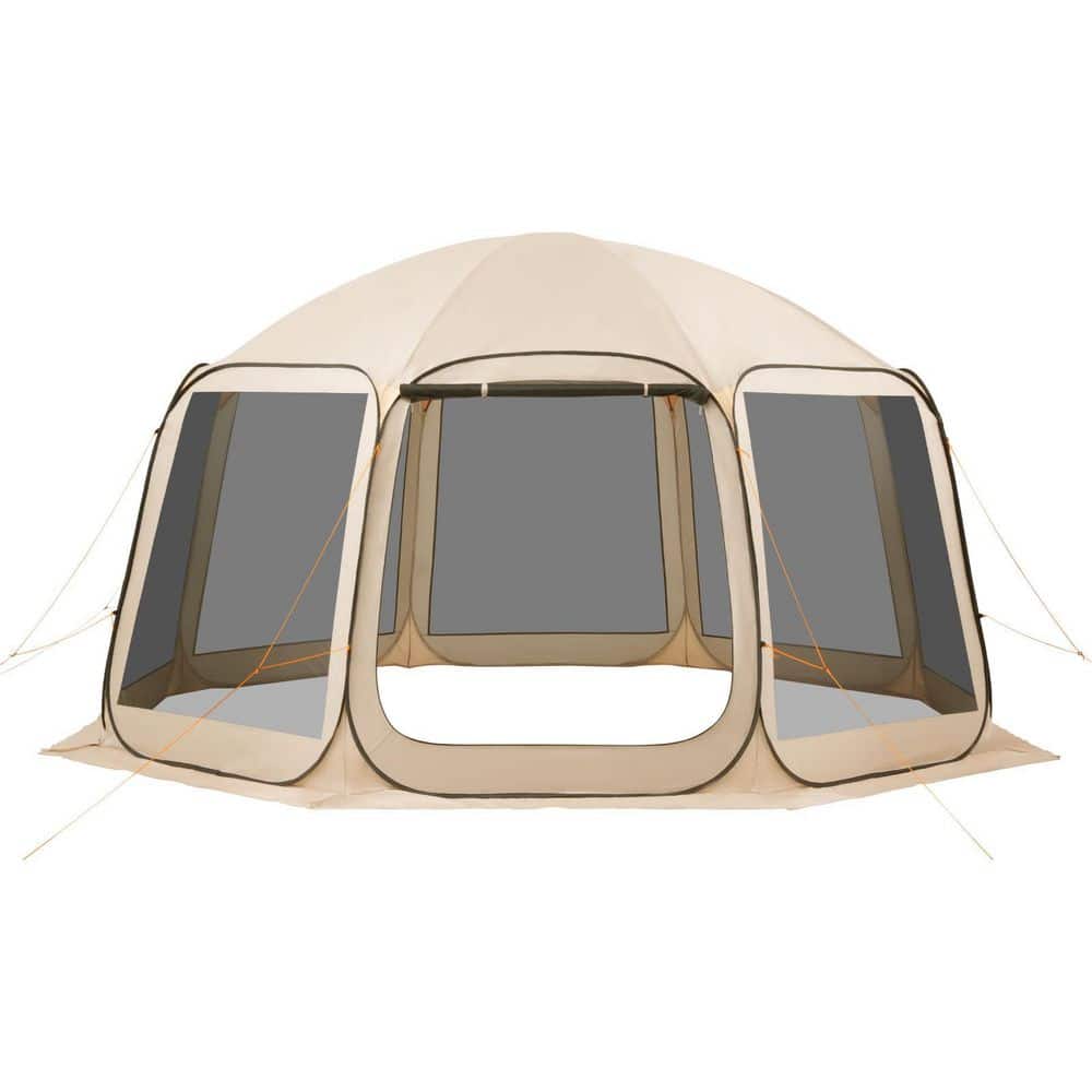 Screen House Tent, 15 x 13.8 ft., 12-15 Person Pop Up Screen Tent, Portable Screened in Canopy with Carry Bag, Beige price history on PriceWatchPro