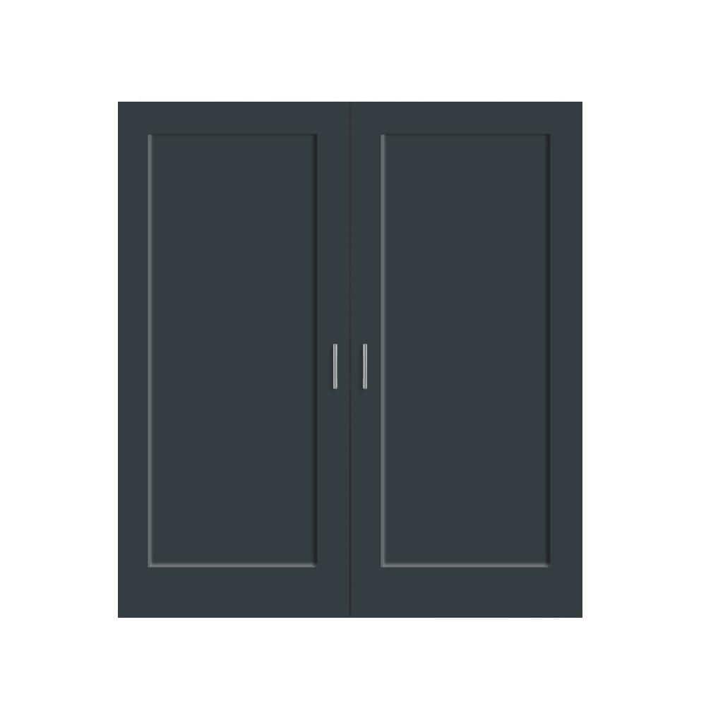 56 in. x 80 in. 1-Panel Hollow Core Charcoal Gray Composite Interiror Double Door Slabs w/ Magnetic Catch and Handle price history on PriceWatchPro
