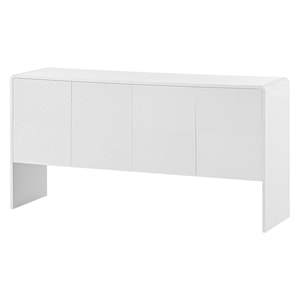 60 in. W x 15.7 in. D x 30 in. H White Linen Cabinet with Large Sideboard, 4 Doors and 2 Adjustable Shelves