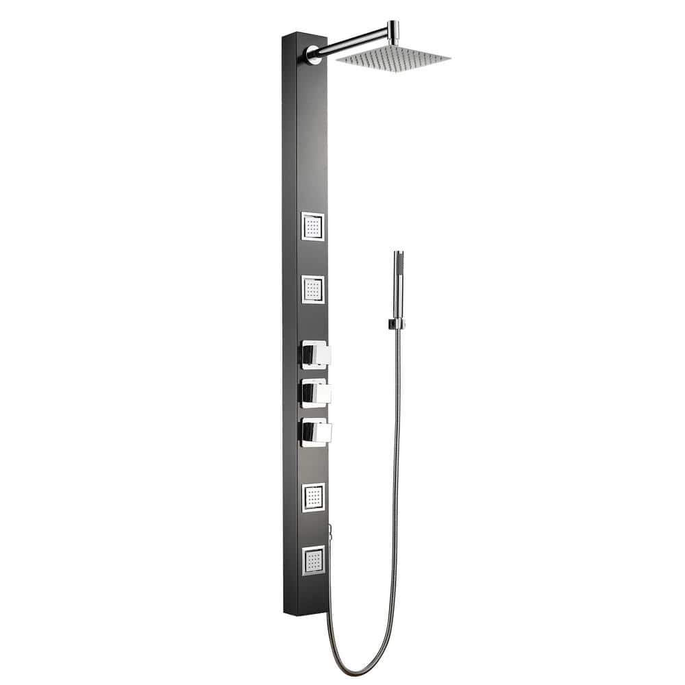 59 in. 3-Jet Shower System with Adjustable Angle Body Sprayers in Matte Black price history on PriceWatchPro