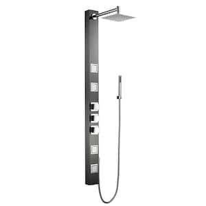 59 in. 3-Jet Shower System with Adjustable Angle Body Sprayers in Matte Black