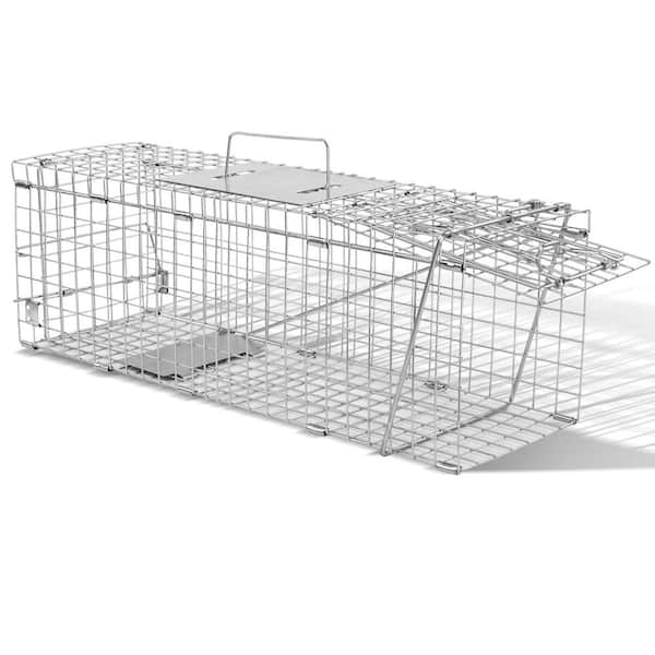 24 in. Easy-Set Outdoor Iron Small Animal Folding Cage Trap