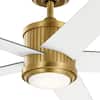 Kichler Brahm 56 in. Natural Brass Ceiling Fan with LED