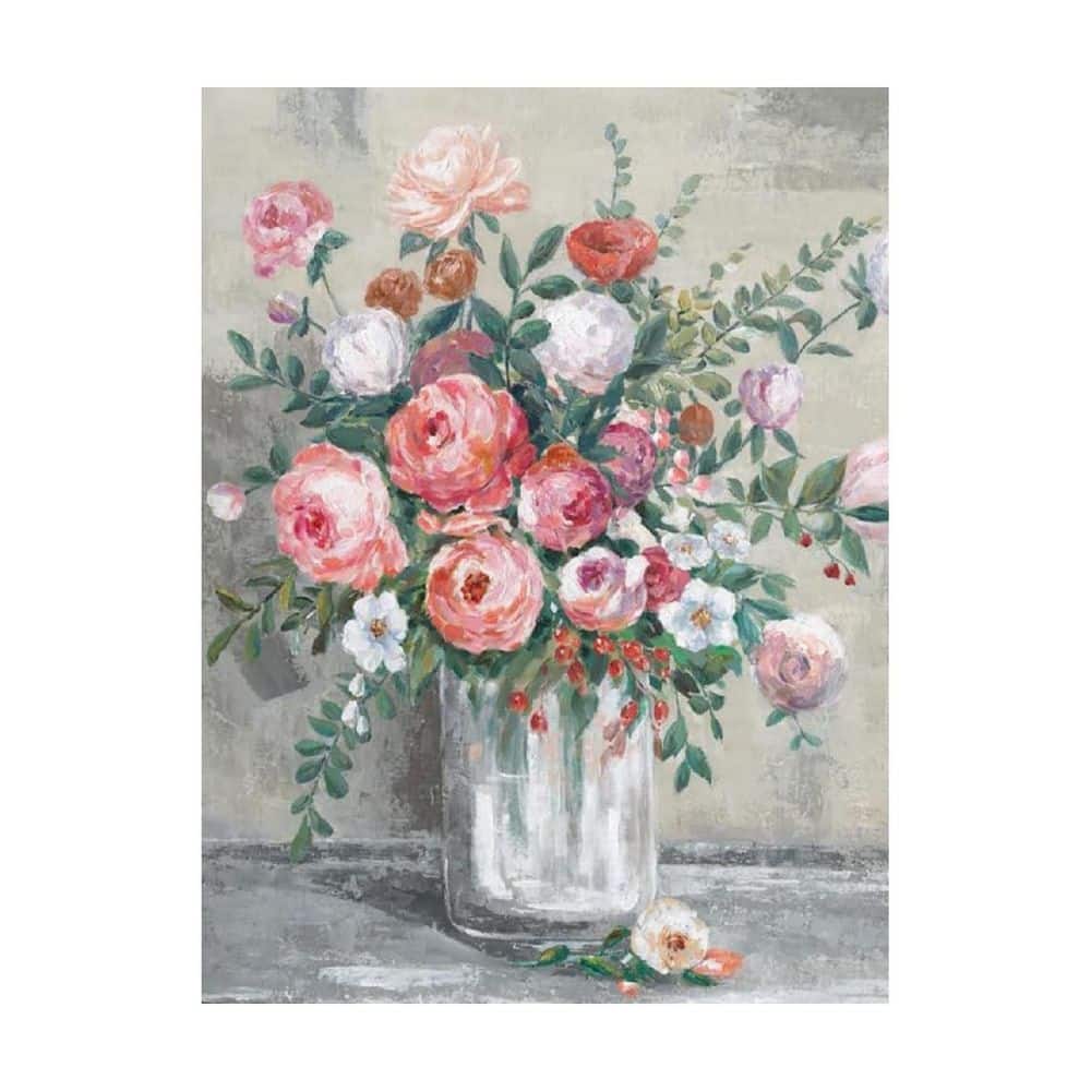 Red Vintage Flower Wall Art Flower Bedroom Unframed Canvas Art Print 16 ...