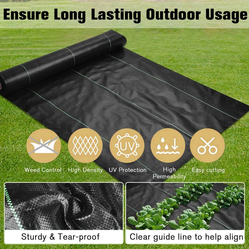 4ft x 100ft Black Heavy Duty Weed Barrier Landscape Fabric