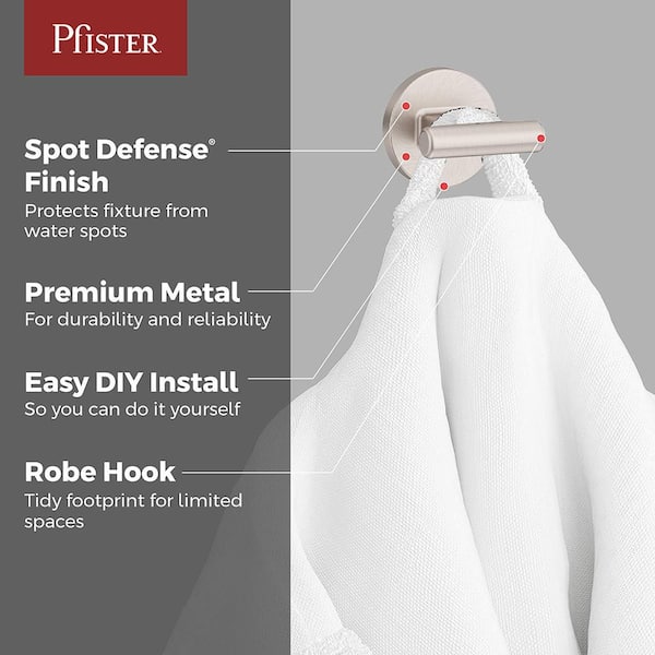 Capistrano Knob Robe/Towel Hook in Spot Defense Brushed Nickel