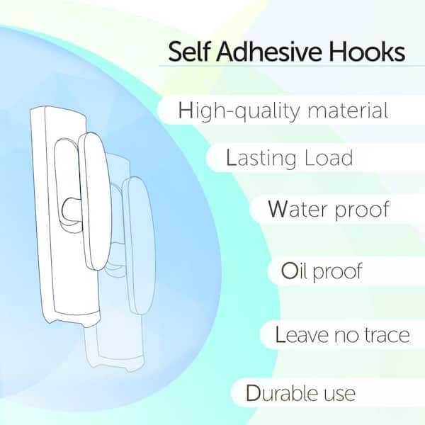 Wickes White Small Adhesive Hooks - Pack of 4