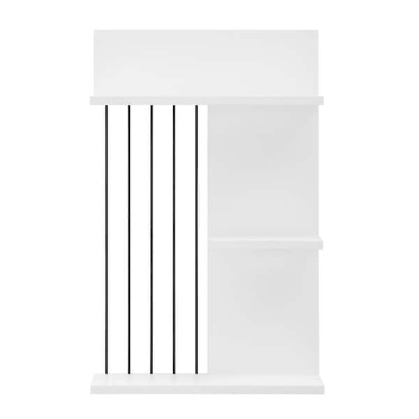 DANYA B Seville 15.8 in. W x 5.7 in. D x 24.6 in. Dynamic Utility Ledge Decorative Wall Shelf - White